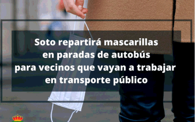 Soto del Real reparte mascarillas en paradas de autobús