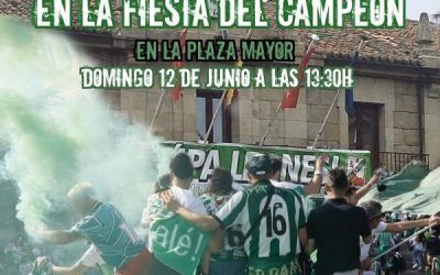 Celebración del Club Atlético Leonés de Castilla en la Plaza Mayor de Guadarrama