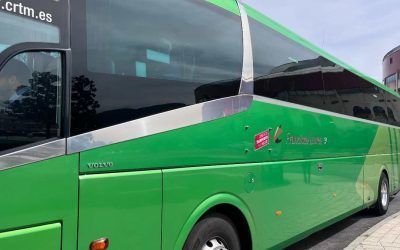 Los autobuses ya llegan al polideportivo municipal de Moralzarzal