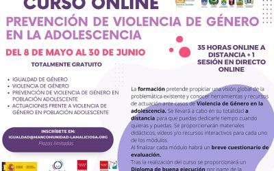 La Mancomunidad La Maliciosa abre la inscripción del curso online de prevención de violencia de genero en la adolescencia